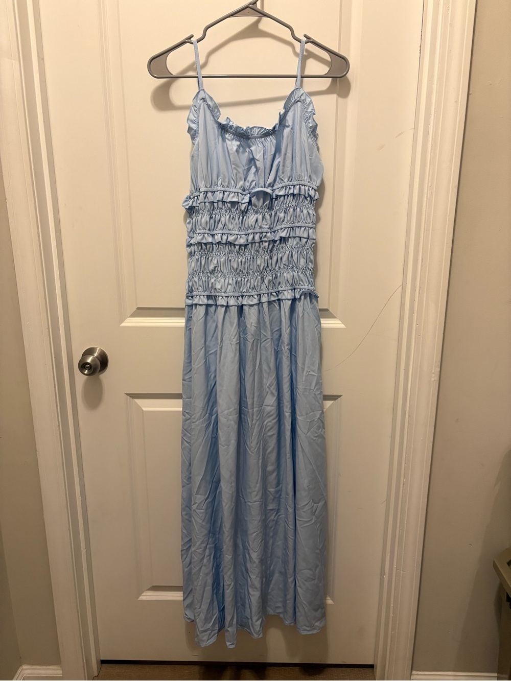 Light Blue Smocked Maxi Dress